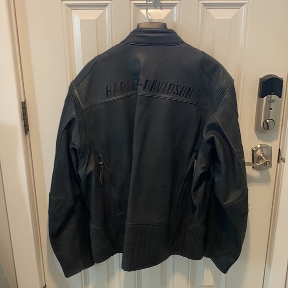 Men’s Harley Davidson black leather, mesh lined coat. Size 3XL. - Picture 3 of 9